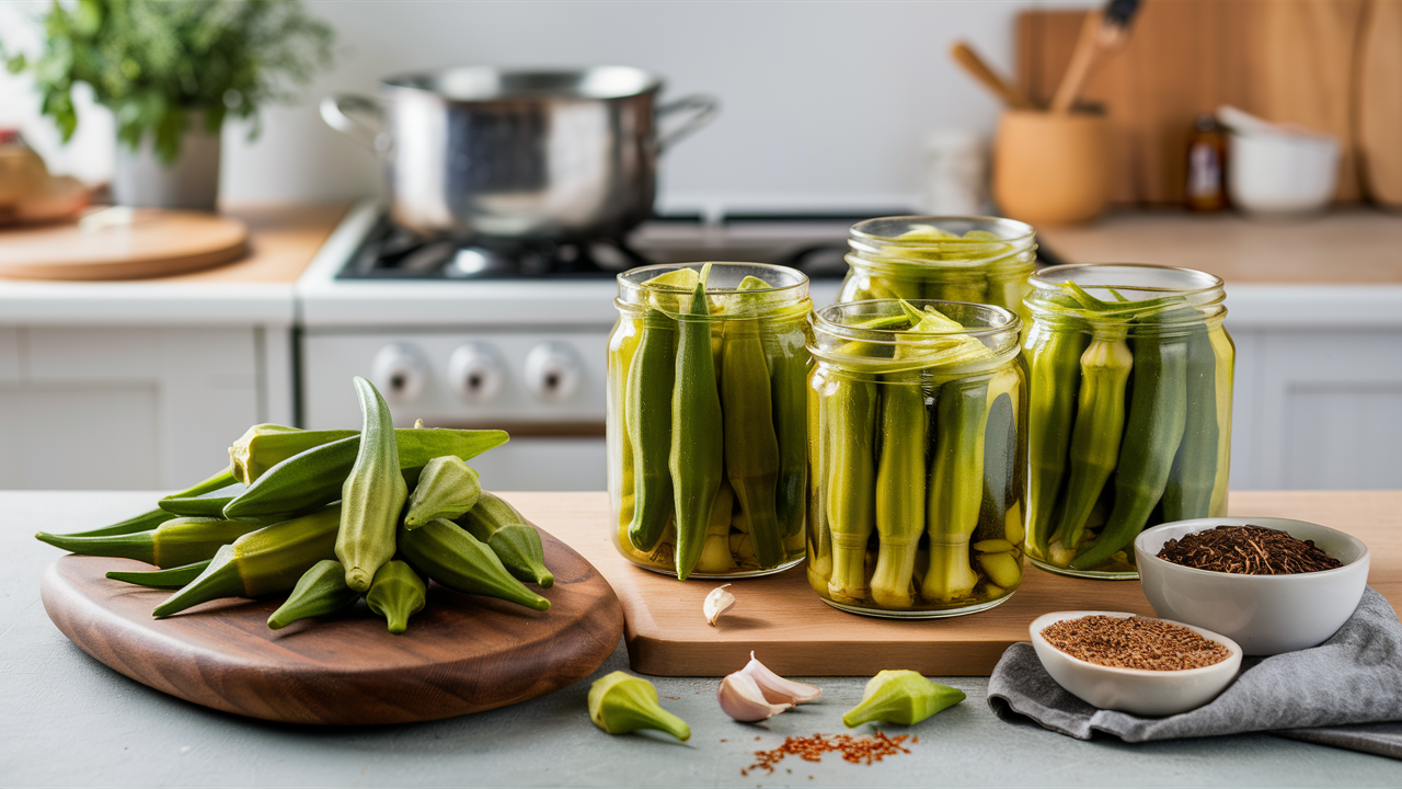 Photo showing canned Okra Pickle